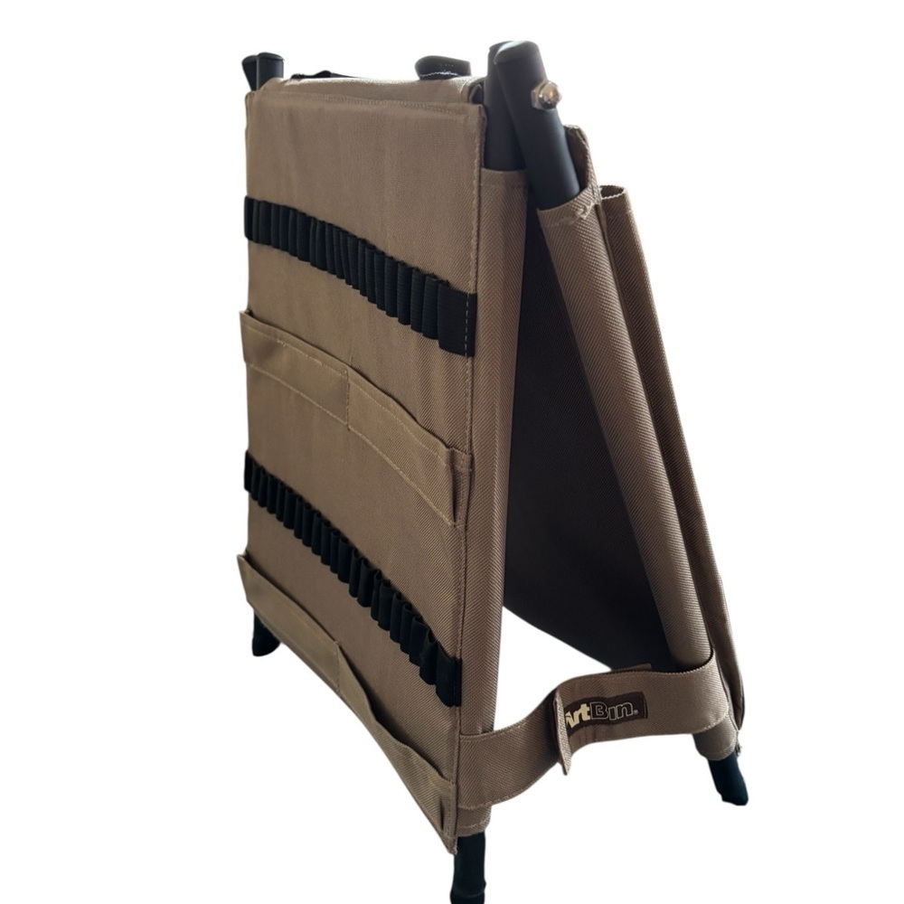 Art Bin Supply Standing Caddy Khaki Canvas 42 Loops Pens Pencils Brushes Pockets